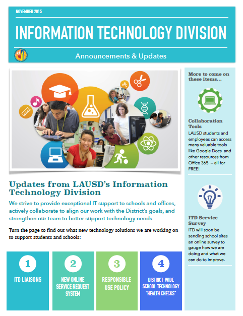 Attn: Principals - ITD Updates & Announcements Flyer